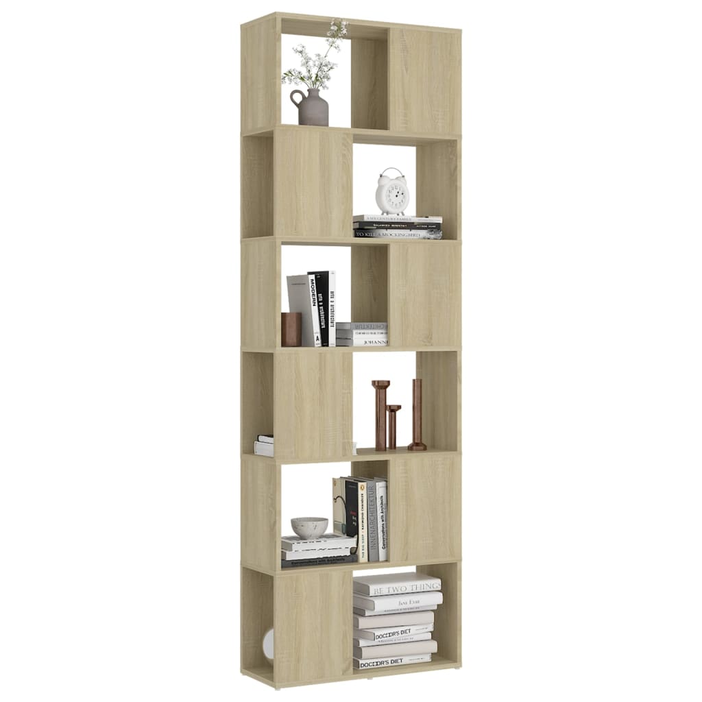Bokhylle Sonoma Eik Romdeler 60x24x186 cm