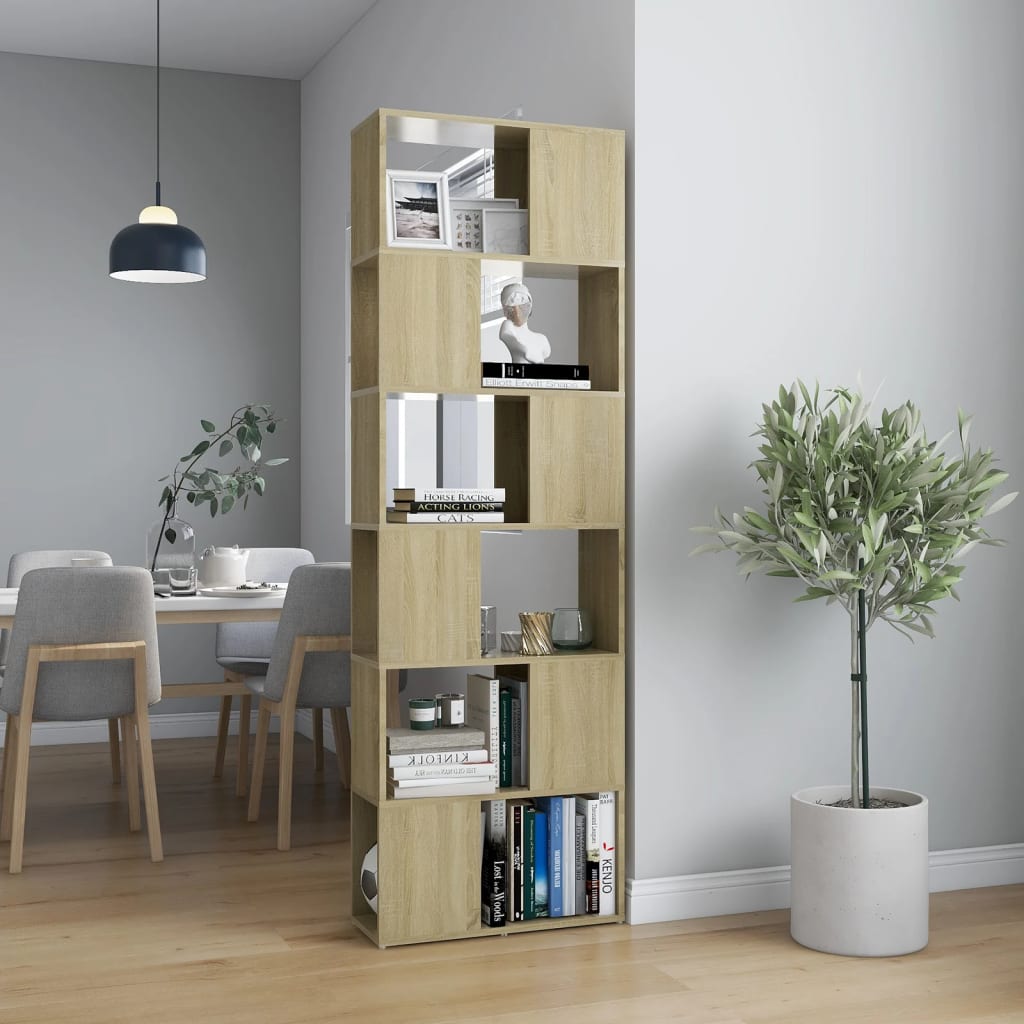 Bokhylle Sonoma Eik Romdeler 60x24x186 cm