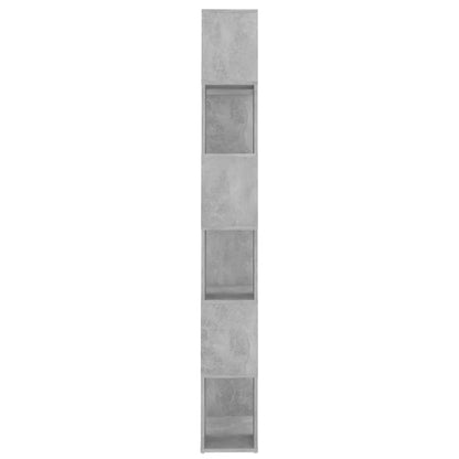 Bokhylle Betonggrå Romdeler 60x24x186 cm