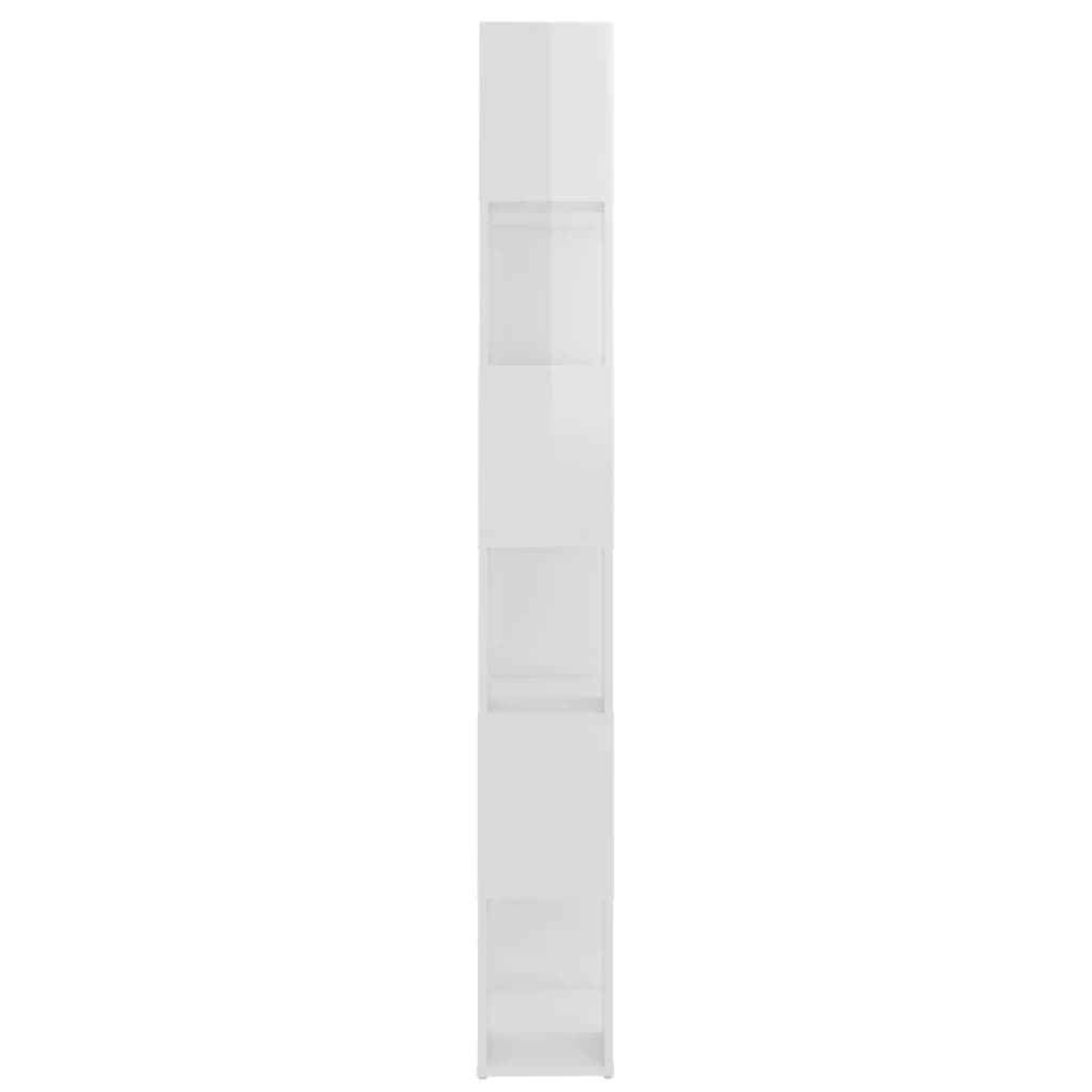 Bokhylle Høyglans Hvit Romdeler 60x24x186 cm