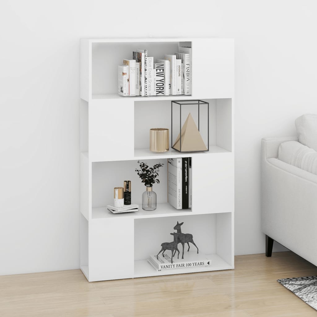Bokhylle Hvit Romdeler 80x24x124,5 cm