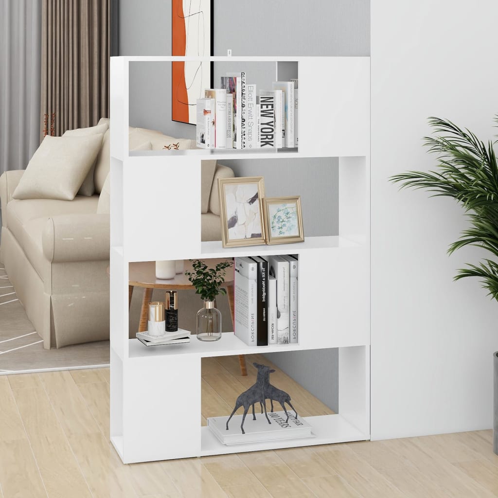 Bokhylle Hvit Romdeler 80x24x124,5 cm