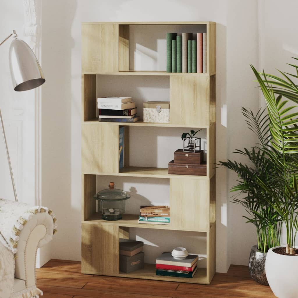 Bokhylle Sonoma Eik Romdeler 80x24x155 cm