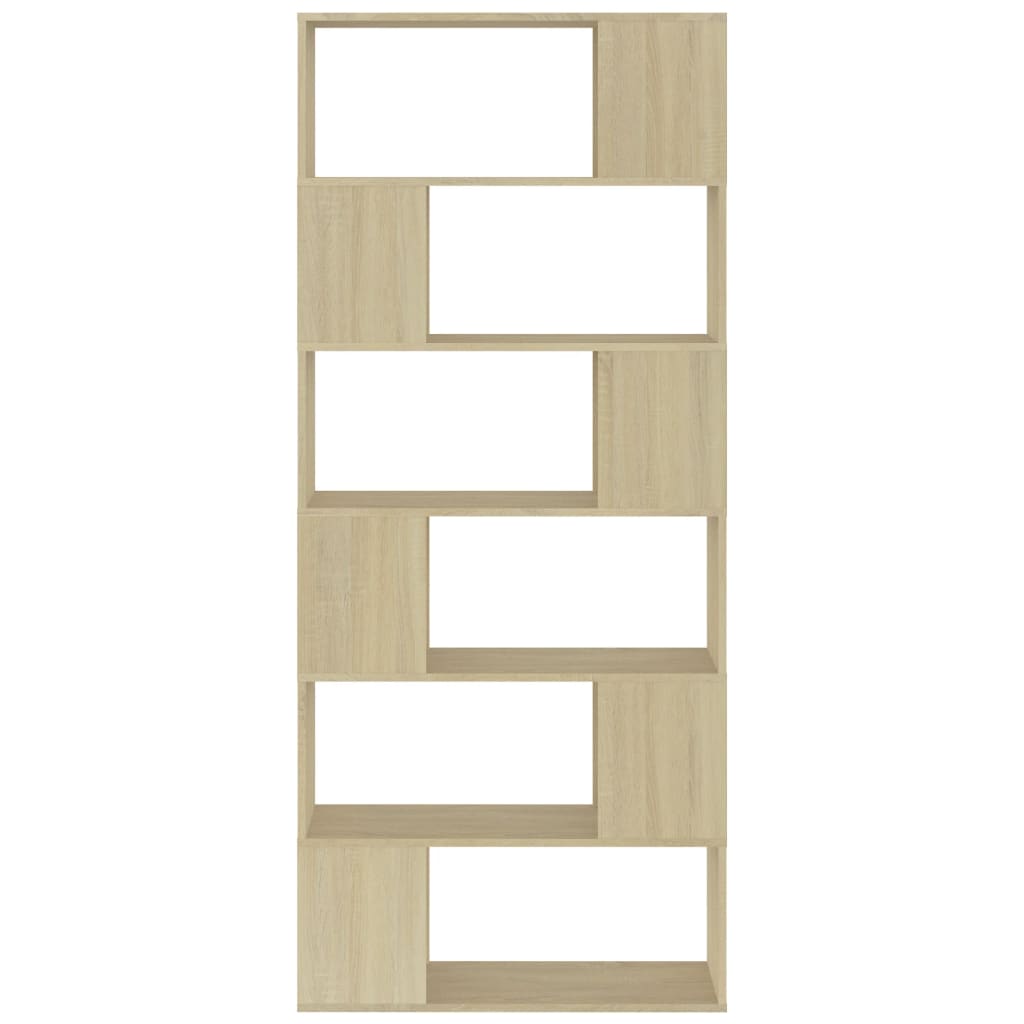 Bokhylle Sonoma Eik Romdeler 80x24x186 cm