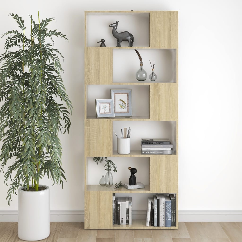 Bokhylle Sonoma Eik Romdeler 80x24x186 cm