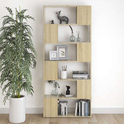 Bokhylle Sonoma Eik Romdeler 80x24x186 cm