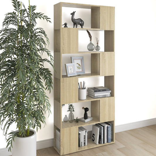 Bokhylle Sonoma Eik Romdeler 80x24x186 cm