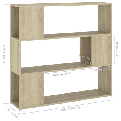 Bokhylle Sonoma Eik Romdeler 100x24x94 cm