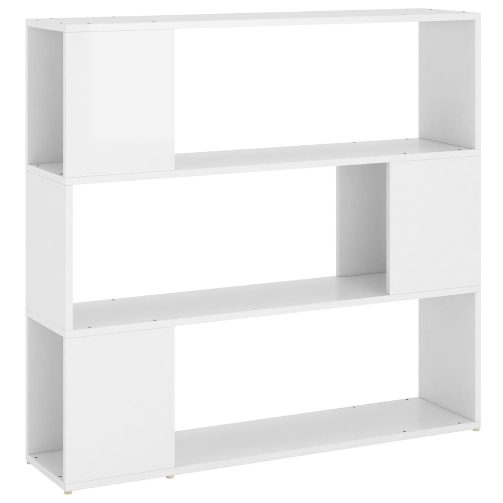 Bokhylle Høyglans Hvit Romdeler 100x24x94 cm