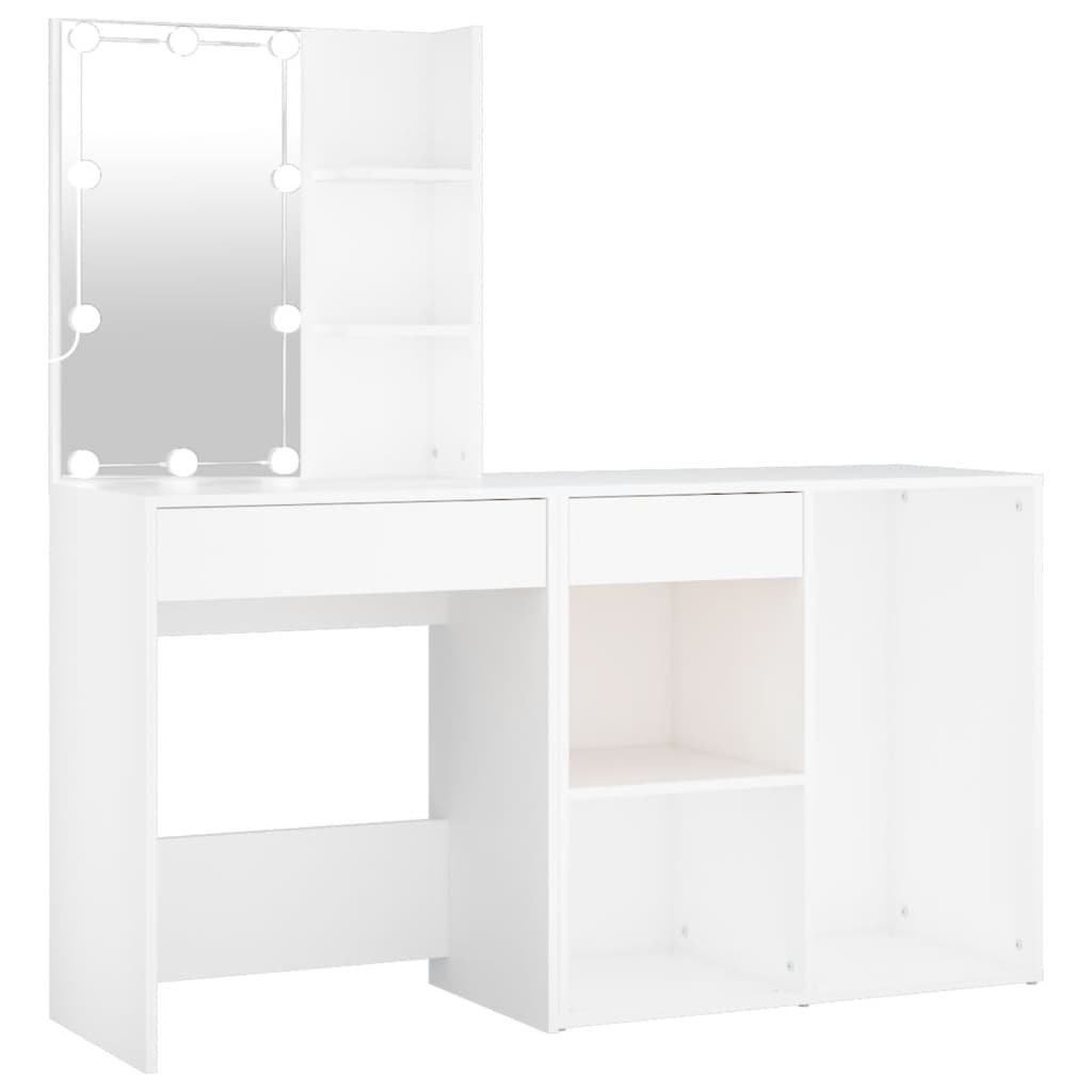 Sminkebord Hvit LED skap