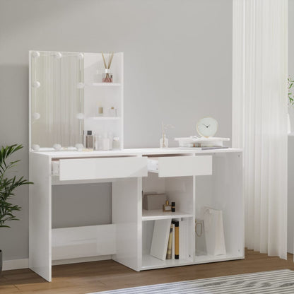 Sminkebord Hvit LED skap