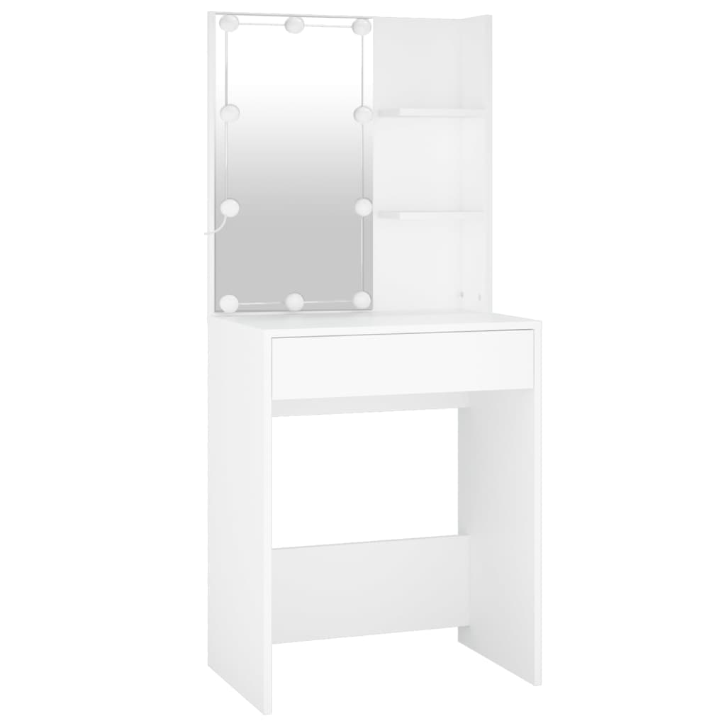 Sminkebord Hvit LED skap