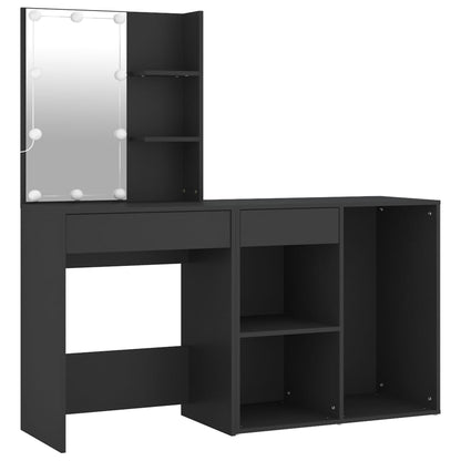 Sminkebord Svart LED skap