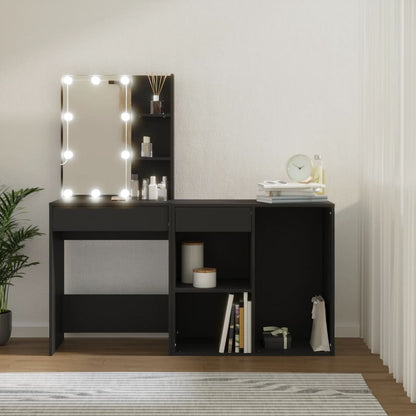Sminkebord Svart LED skap