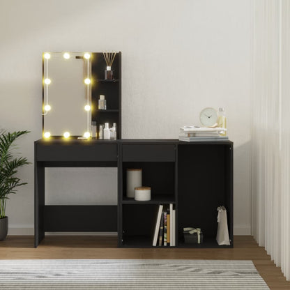 Sminkebord Svart LED skap
