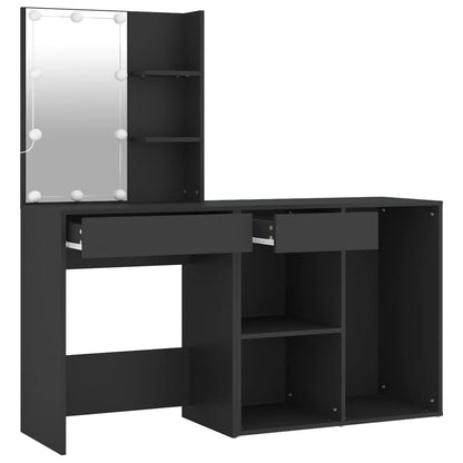 Sminkebord Svart LED skap