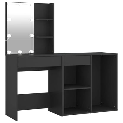 Sminkebord Svart LED skap