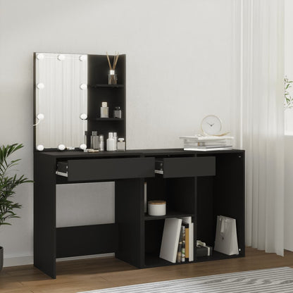 Sminkebord Svart LED skap