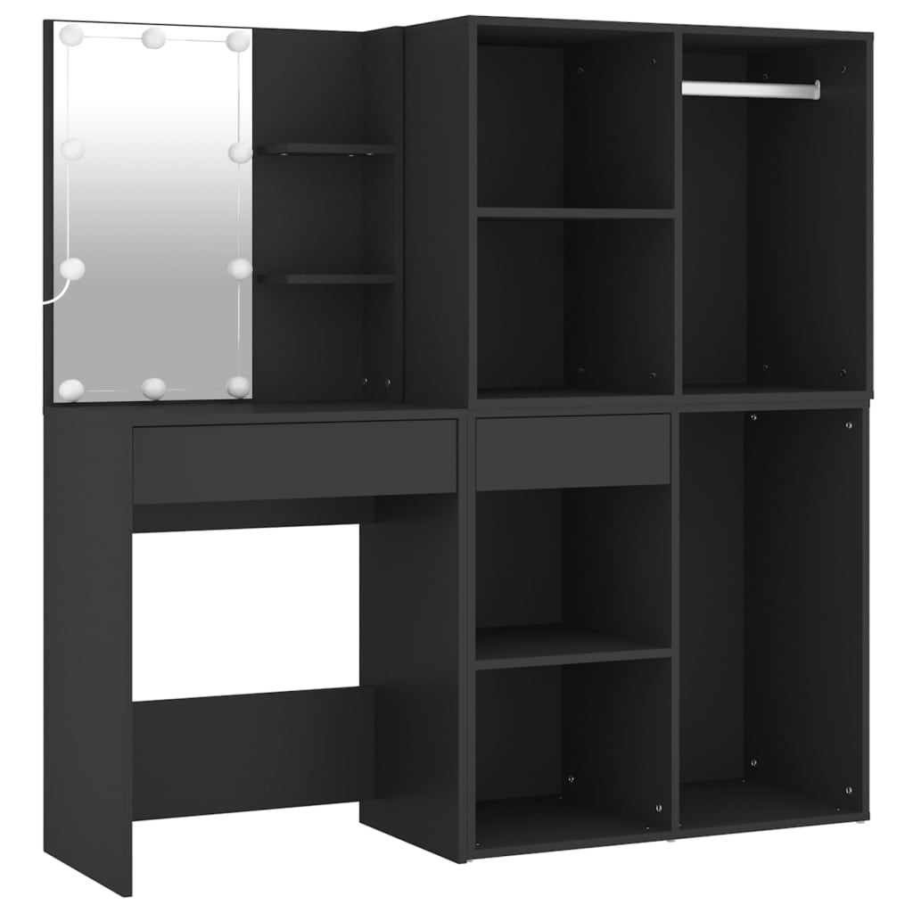 Sminkebord Svart LED skap