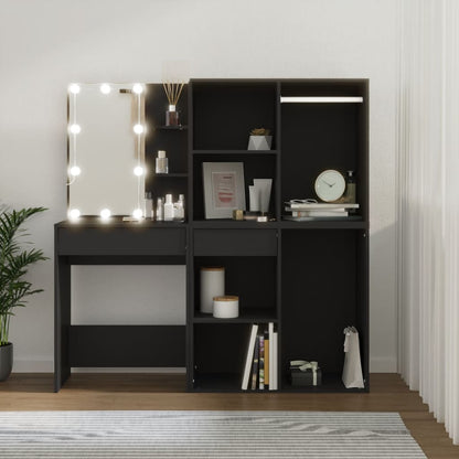 Sminkebord Svart LED skap