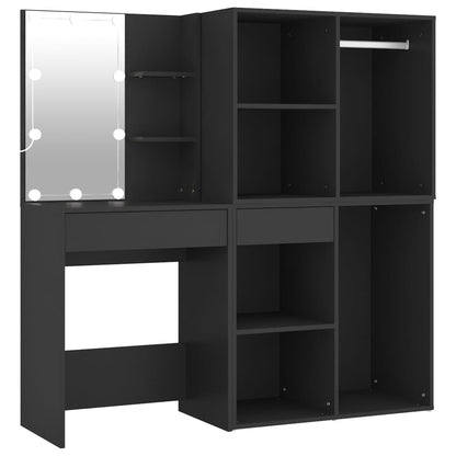 Sminkebord Svart LED skap