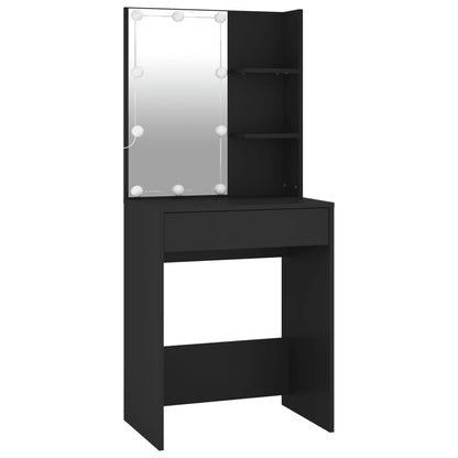 Sminkebord Svart LED skap
