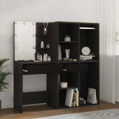 Sminkebord Svart LED skap