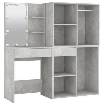 Sminkebord Betonggrå LED 2 skap