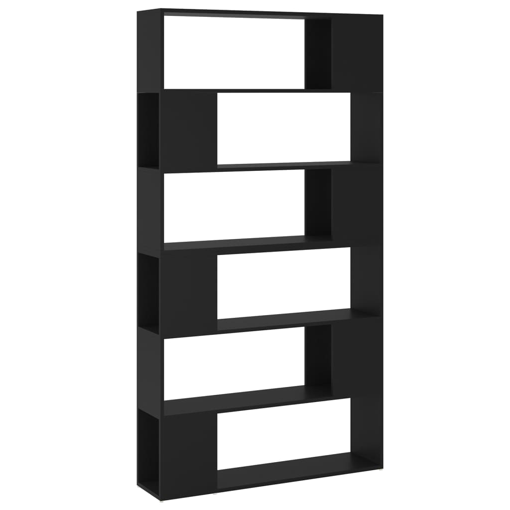 Bokhylle Svart Romdeler 100x24x188 cm