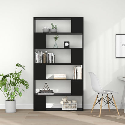 Bokhylle Svart Romdeler 100x24x188 cm