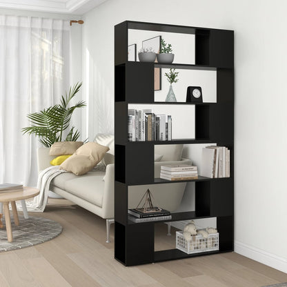 Bokhylle Svart Romdeler 100x24x188 cm
