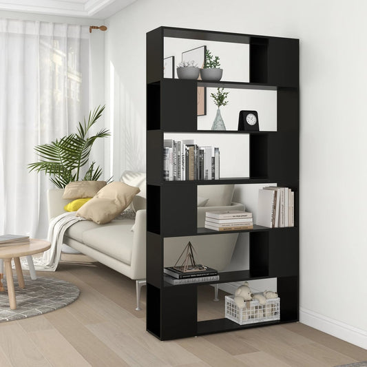 Bokhylle Svart Romdeler 100x24x188 cm