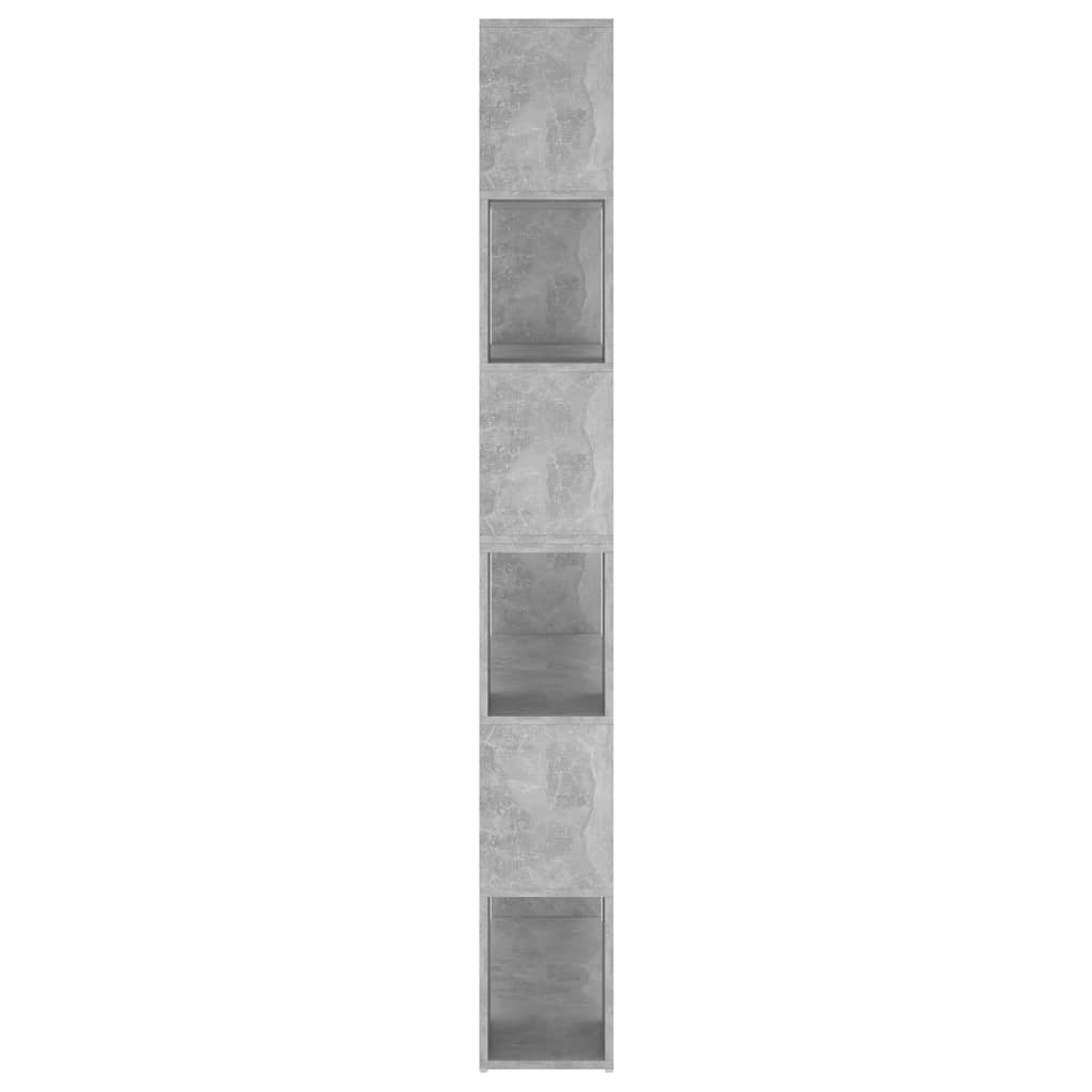 Bokhylle Betonggrå Romdeler 100x24x188 cm