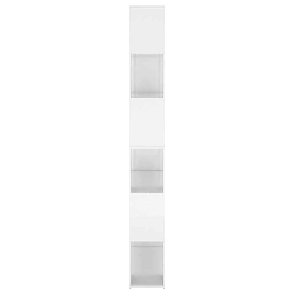 Bokhylle Høyglans Hvit Romdeler 100x24x188 cm