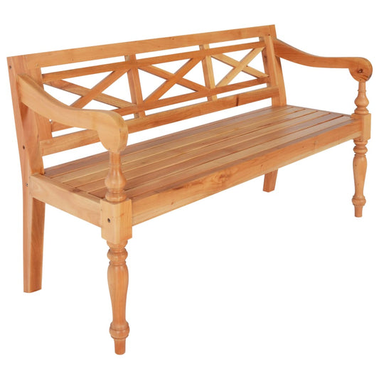Hagebenk Tre Batavia-benk 123 cm heltre mahogni lysebrun