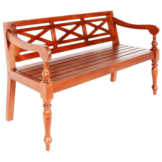 Hagebenk Tre Batavia-benk 123 cm heltre mahogni mørkebrun