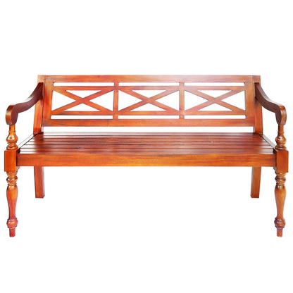 Hagebenk Tre Batavia-benk 123 cm heltre mahogni mørkebrun