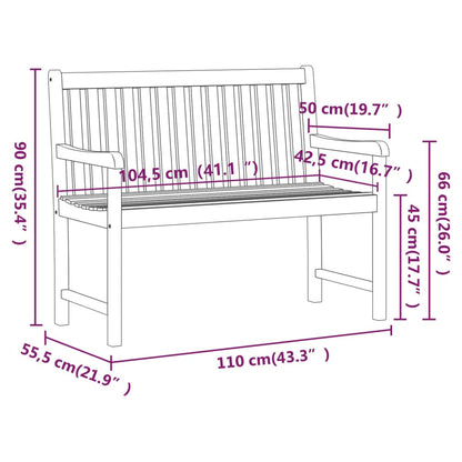 Hagebenk Tre 110 cm heltre akasie