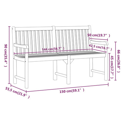 Hagebenk Tre 150 cm heltre akasie