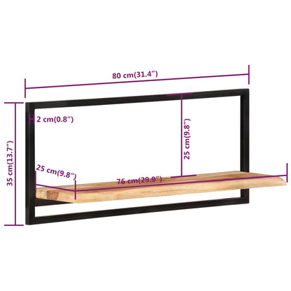 Vegghylle Tre 2 stk 80x25x35 cm heltre akasie