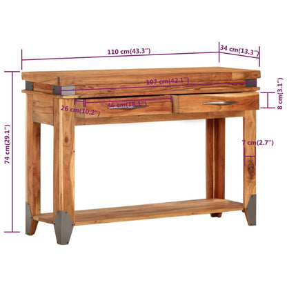 Avlastningsbord Konsollbord Tre 110x34x74 cm heltre akasie