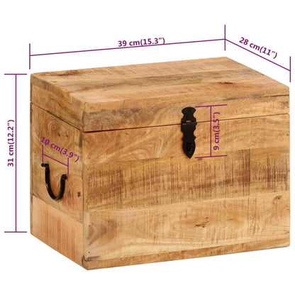 Oppbevaringskiste 39x28x31 cm heltre mango