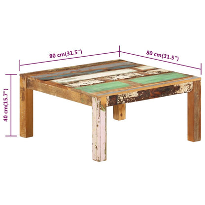 Salongbord Sofabord Tre Gjenvunnet Heltre 80x80x40 cm