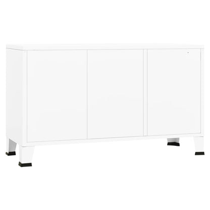 Skjenk Hvit 105x35x62 cm metall og glass
