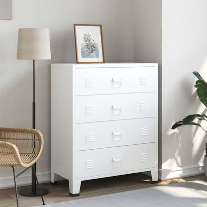 Kommode DIV. Hvit 78x40x93 cm metall