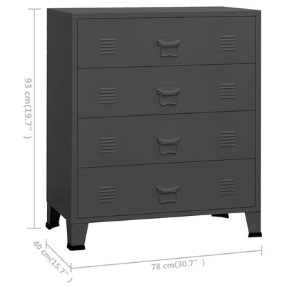 Kommode DIV.antrasitt 78x40x93 cm metall