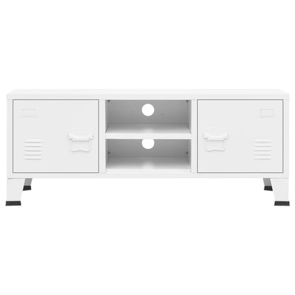TV-Møbel Hvit TV-benk Industriell 105x35x42 cm metall
