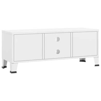 TV-Møbel Hvit TV-benk Industriell 105x35x42 cm metall