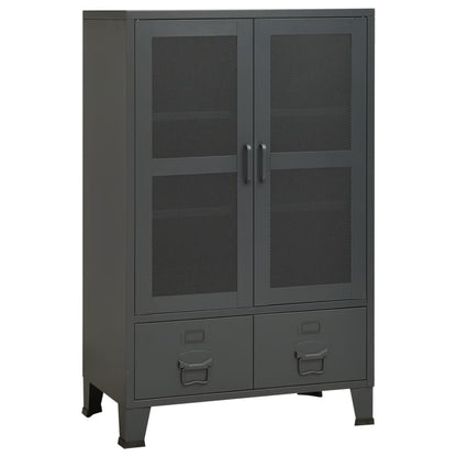 Oppbevaringskiste Industriell antrasitt 70x40x115 cm metall
