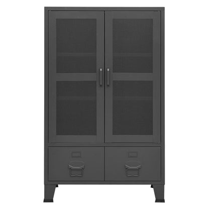 Oppbevaringskiste Industriell antrasitt 70x40x115 cm metall